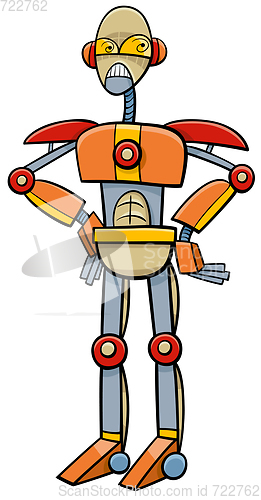 Image of robot or cyborg cartoon illustration