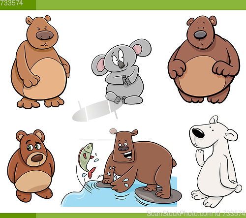 Image of bears animal characters set