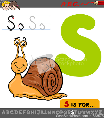 Image of letter s with cartoon snail