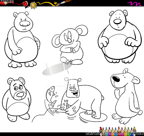 Image of bear characters coloring page