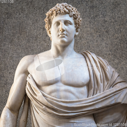 Image of Marble statue with nacked sensual chest