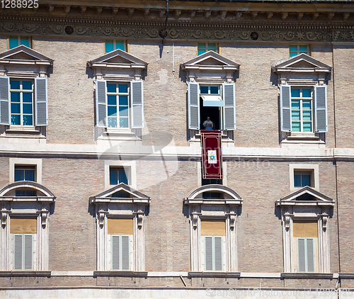 Image of Pope Francis in Vatican during Angelus prayer