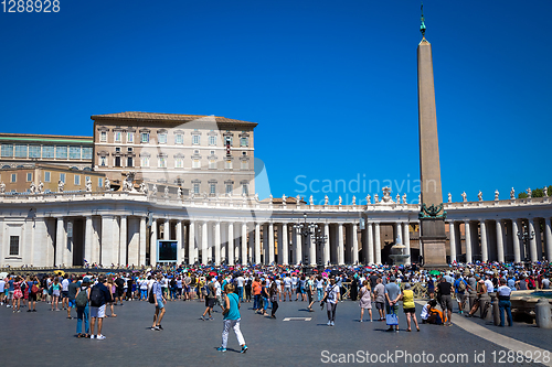 Image of Pope Francis in Vatican during Angelus prayer