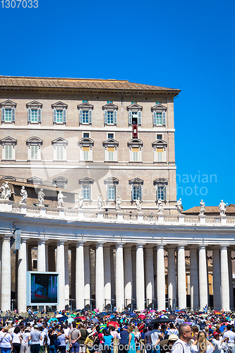 Image of Pope Francis in Vatican during Angelus prayer