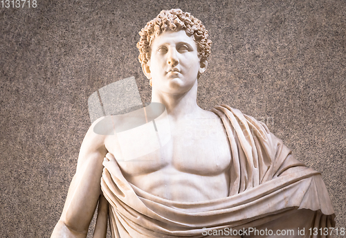 Image of Marble statue with nacked sensual chest