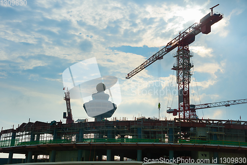 Image of Airport terminal construction site. Singapore