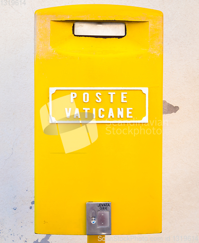 Image of Yellow post box in Vatican