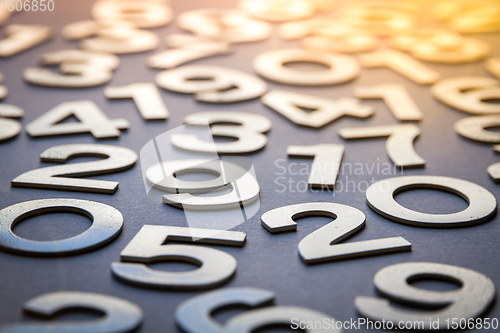 Image of Mathematics abstract background made with solid numbers