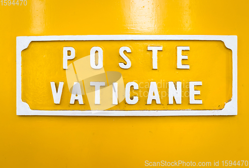 Image of Yellow post box in Vatican