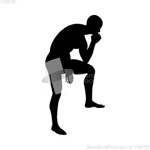 Image of Sitting Pose Man Silhouette