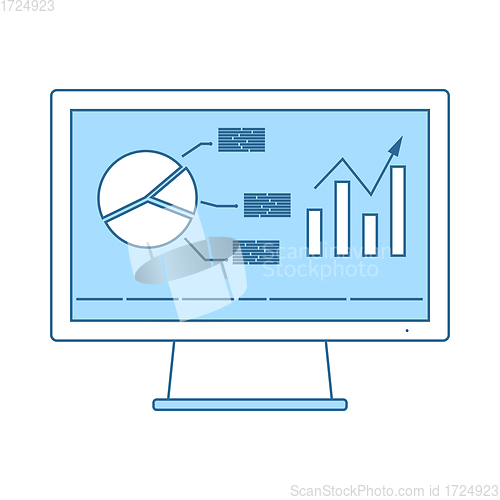 Image of Monitor With Analytics Diagram Icon