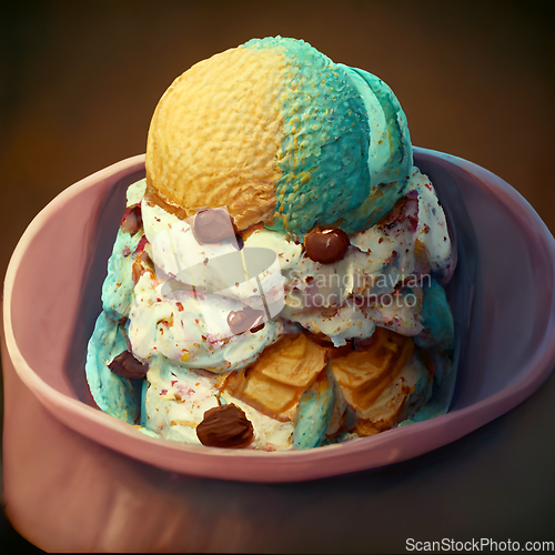 Image of Colorful ice cream. Abstract creative summer concept. Ice cream 