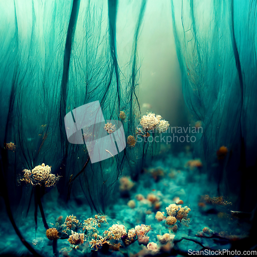 Image of Underwater background with various sea views. Underwater scene. 