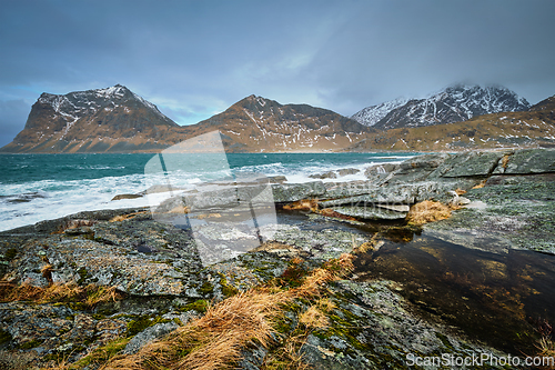 Image of Rocky coast of fjord in Norway