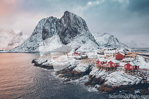 Image of Hamnoy fishing village on Lofoten Islands, Norway