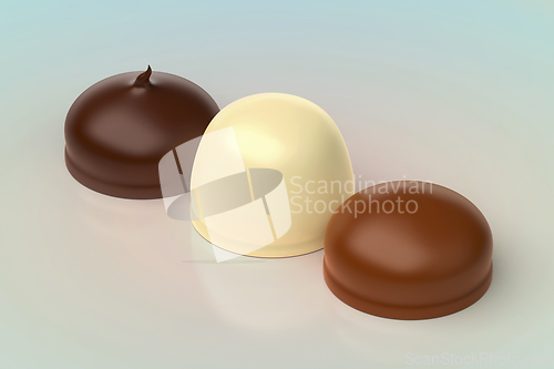 Image of Different chocolate coated marshmallows