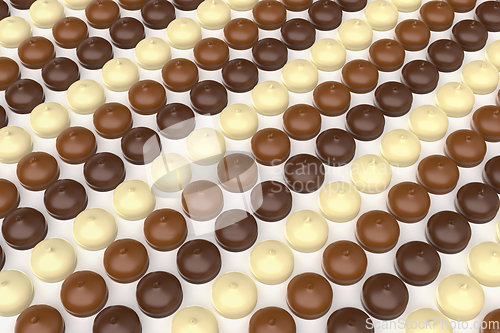 Image of Different chocolate coated marshmallows