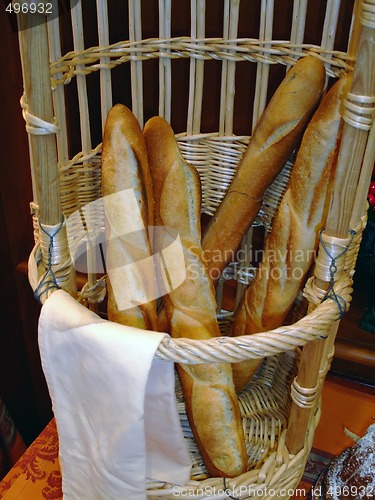 Image of Basket of french bread sticks