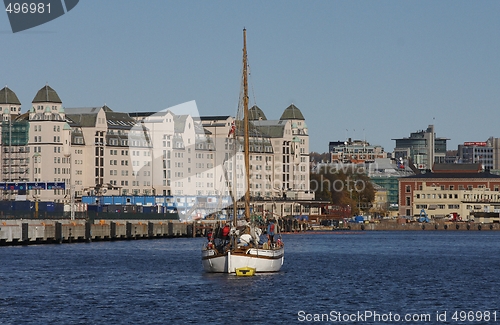 Image of Part of oslo harbour. 