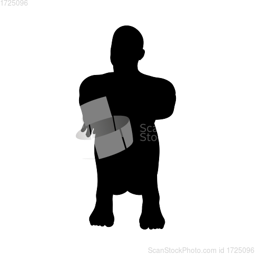 Image of Sitting Pose Man Silhouette