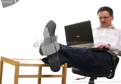 Image of Businessman with laptop