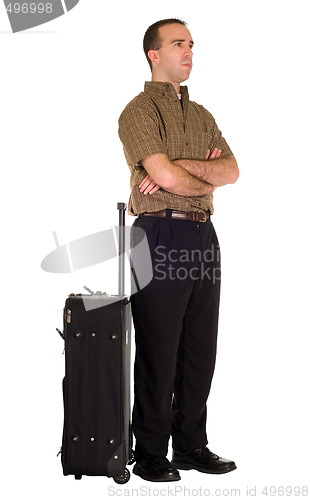 Image of Man Waiting With Luggage