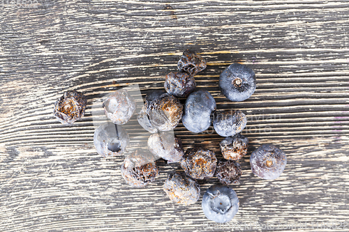 Image of rotten spoiled blueberries