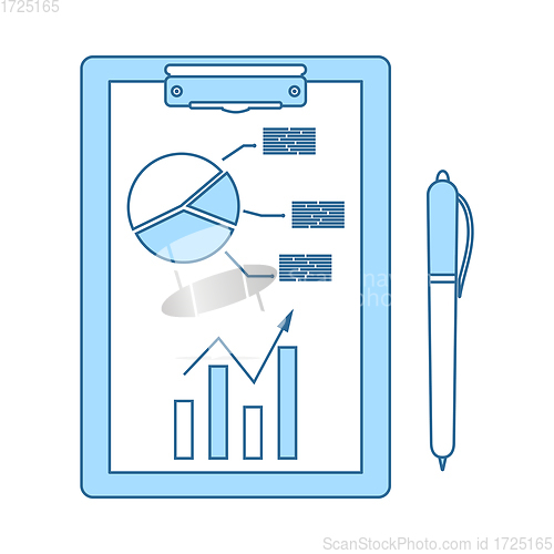 Image of Writing Tablet With Analytics Chart Icon