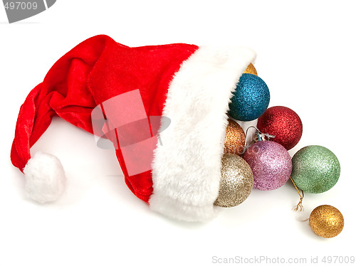 Image of christmas hat with Christmas balls