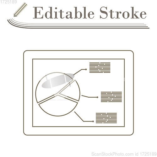 Image of Tablet With Analytics Diagram Icon