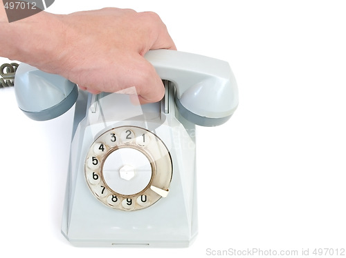 Image of old phone against white
