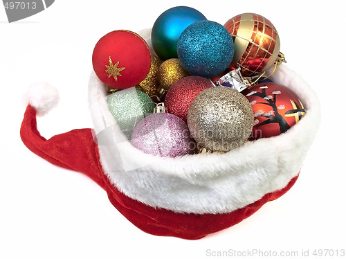 Image of christmas hat with Christmas balls
