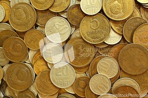 Image of Soviet coins background