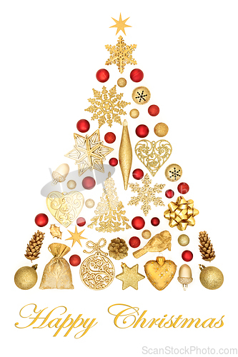 Image of Happy Christmas Tree Decoration Concept Shape