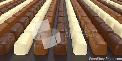 Image of Dark, milk and white chocolate pralines