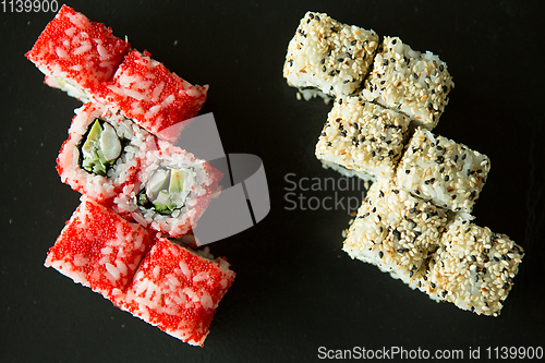 Image of Sushi over black