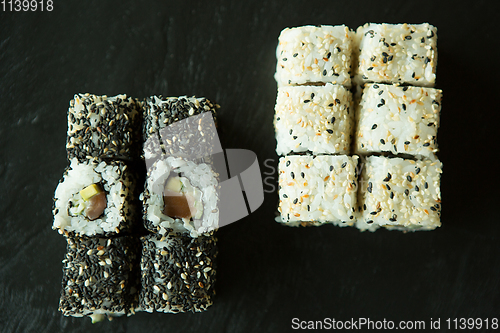 Image of Sushi over black