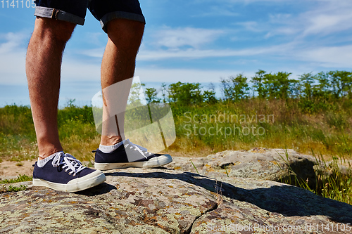 Image of Close up fashion image of man legs.