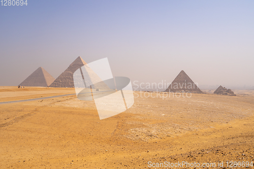 Image of Pyramids of Giza near Cairo Egypt