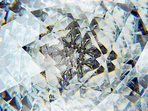 Image of Gemstone or diamond texture closeup and kaleidoscope