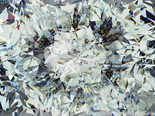 Image of gemstone structure extreme closeup and kaleidoscope