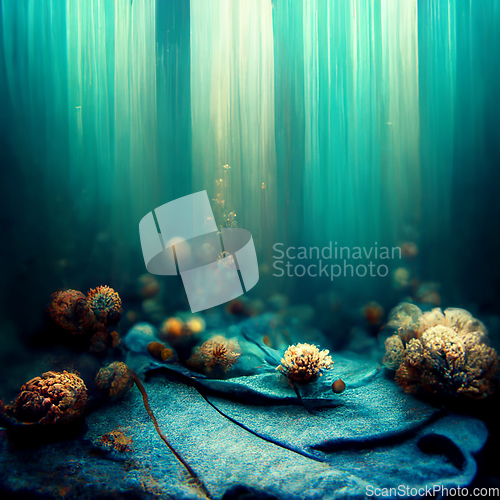 Image of Underwater background with various sea views. Underwater scene.