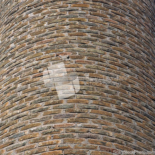 Image of curved brick wall background