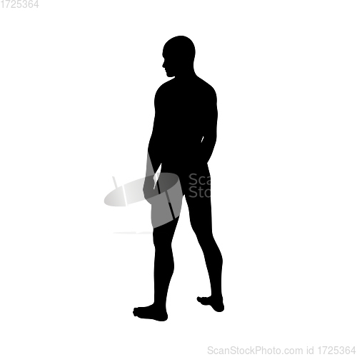 Image of Sitting Pose Man Silhouette