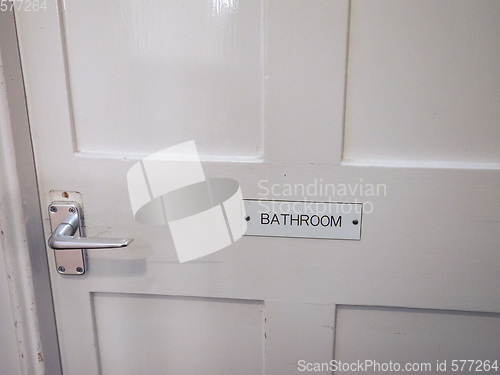 Image of White bathroom door detail