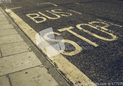 Image of Vintage looking Bus stop sign