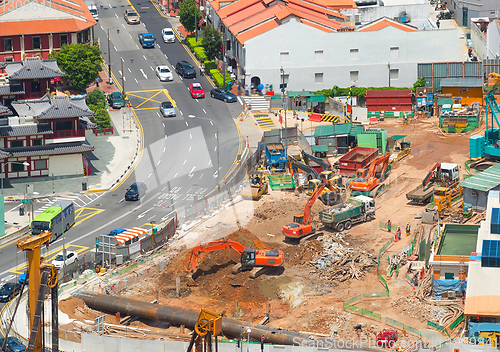 Image of Street construction site in Singapore 