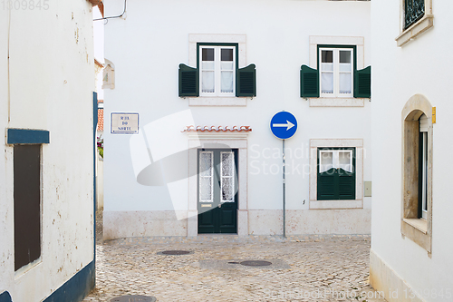 Image of Street of Ericeira town Portugal