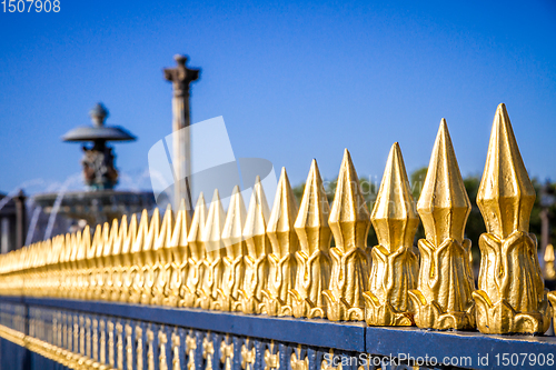 Image of Golden gate spike detail in Concorde Square, Paris