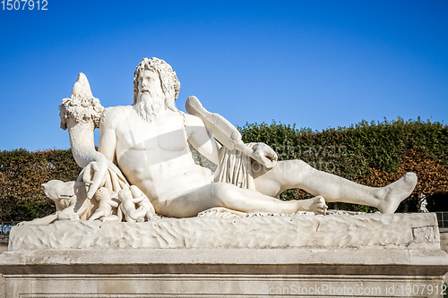 Image of The Tiber statue in Tuileries Garden, Paris